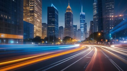 Obraz premium traffic at night