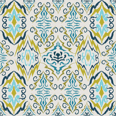 abstract seamless motif fabric pattern, abstract ikat, carpet, fabric, batik