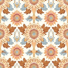 sunflower decorative seamless pattern vector,