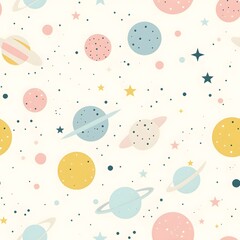 space decorative seamless pattern vector