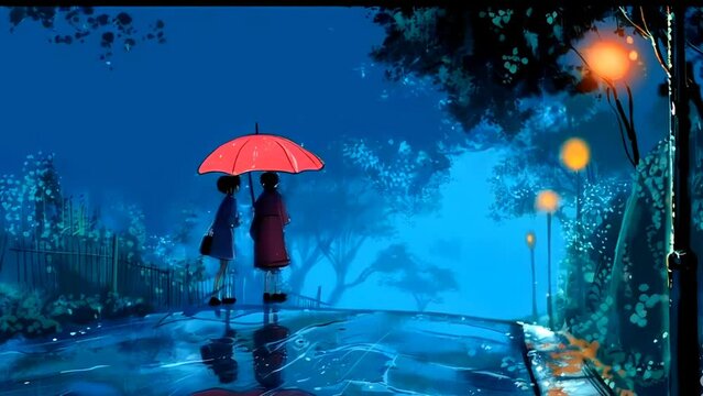 person with umbrella in rain