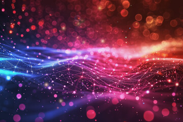 A beautiful Abstract digital technology background with network colorful connection lines.