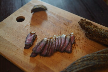 Biltong is a form of dried, cured meat which originated in Southern African