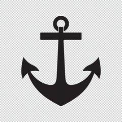 Simple anchor logo icon on transparent background