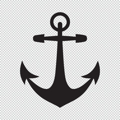 Simple anchor logo icon on transparent background © stockLines