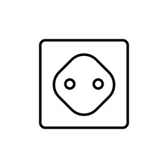 Plug socket outline icons, minimalist vector illustration ,simple transparent graphic element .Isolated on white background