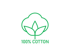 Cotton, label, material icon. Vector illustration.