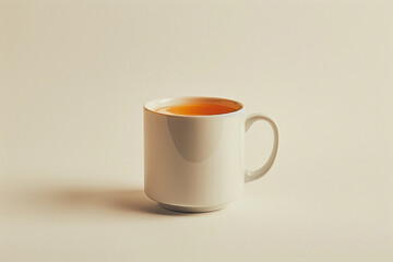 A minimalist representation of a mug of apple cider, set against a pure white backdrop