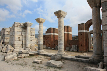 Ruins of the Saint John's basilica in the town of Selcuk near the famous Ephesus ruins, Turkey.