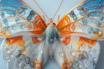 An illustration showing the geometric symmetry of butterfly wings, highlighting the repetitive patterns,