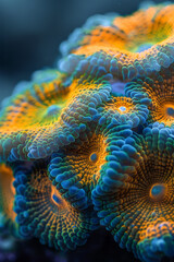 A graphic representation of the structure of a coral, with emphasis on its iterative, fractal growth patterns,