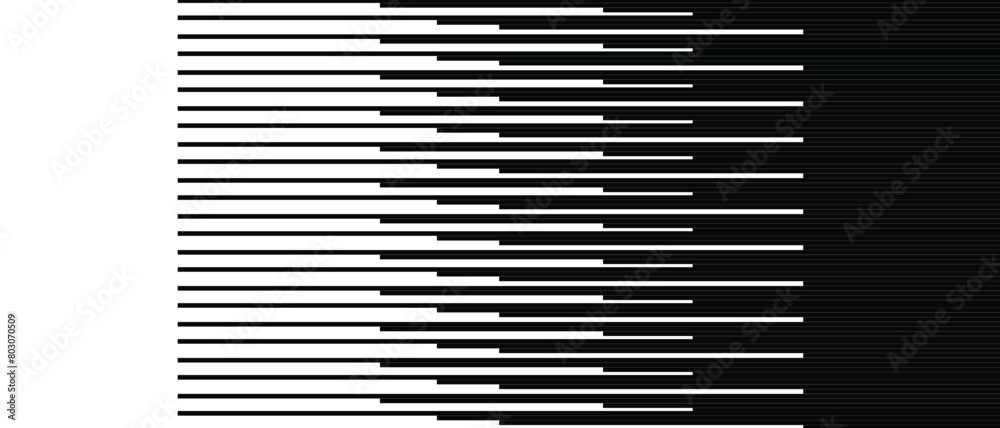 Aufkleber abstract geometric horizontal black speed line pattern vector illustration.