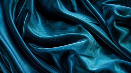 Obraz premium Elegant Teal Satin Fabric Texture Background