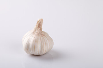 ripe gralic on white background