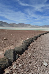 Demarcação com rocha vulcânica