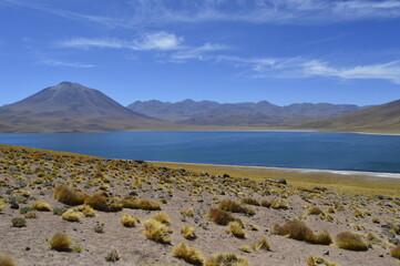 Vista das lagoas Altiplânicas no Atacama