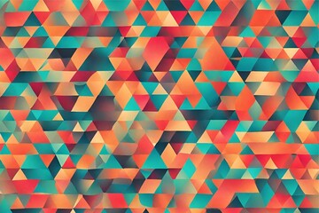 Abstract retro pattern of geometric shapes, colorful gradient mosaic backdrop, geometric hipster