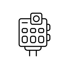 Speed radar outline icons, minimalist vector illustration ,simple transparent graphic element .Isolated on white background