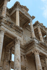 Fototapeta premium Detailed view of Celsus Library in the Ephesus Ancient City (Efes), Selcuk city, Turkey.