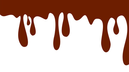 Melted chocolate drip. melted chocolate background. chocolate background for packaging.