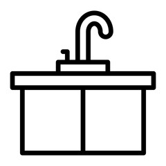 Sink Vector Line Icon Design
