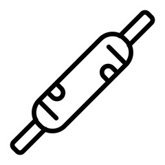Rolling Pins Vector Line Icon Design