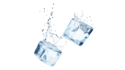 ice cubes isolated on white background. Transparent background or PNG file. 
