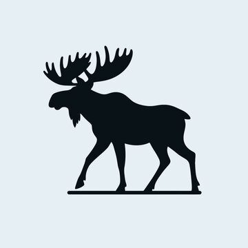 recommend clip art: moose silhouette vector illustration white background