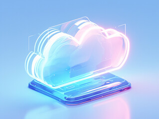 3D cloud service data Cloud icon
