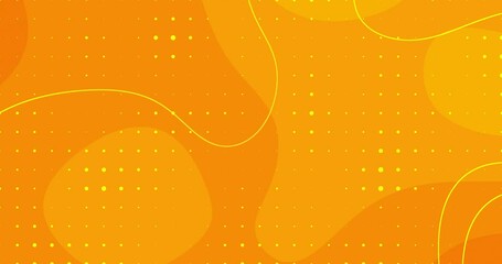 4k bright yellow orange animated fluid background. Halftone dots liquid morphic pattern. Minimal organic style. Wavy curve thin lines. Blank simple animation. Seamless loop banner. Halloween hot sale