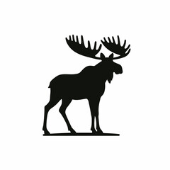 Fototapeta premium moose silhouette vector illustration white background