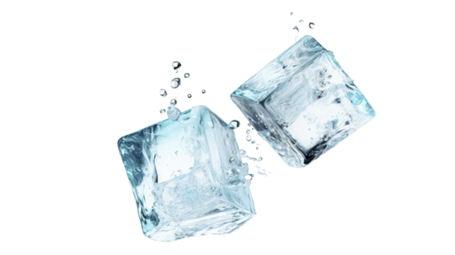 ice cubes isolated on white background. Transparent background or PNG file. 