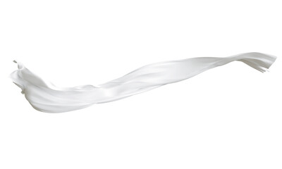 white fabric cloth flowing on wind, wave flying movement, 3d rendering
