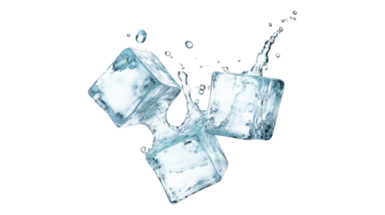 ice cubes isolated on white background. Transparent background or PNG file. 