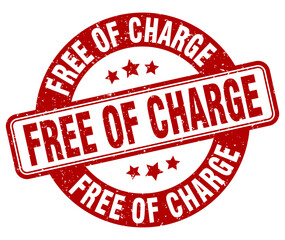 free of charge stamp. free of charge label. round grunge sign