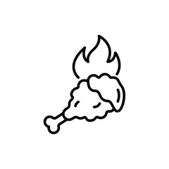 Spicy fried chicken outline icons, minimalist vector illustration ,simple transparent graphic element .Isolated on white background
