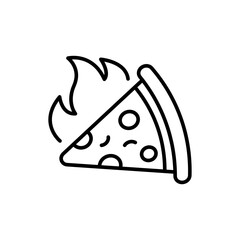 Spicy pizza outline icons, minimalist vector illustration ,simple transparent graphic element .Isolated on white background