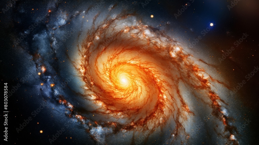 Wall mural spiral galaxy ngc 1566, concept illustration