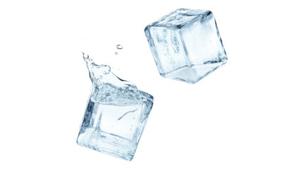 ice cubes isolated on white background. Transparent background or PNG file. 