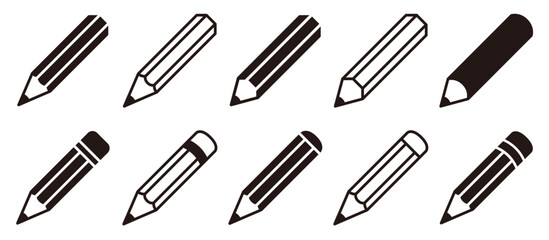 Pencil vector icon set