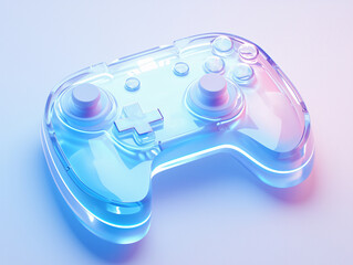 3D cartoon clear glass gamepad icon
