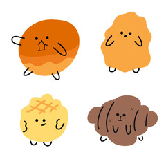 Simple Bread Clip Art in Different Shapes