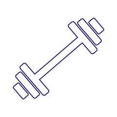 
Illustration depicting a blue empty dumbbell for playing sports on a white background