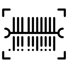scanning barcode by mobile camera outline icon