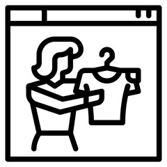 selling online or live streaming commerce outline icon