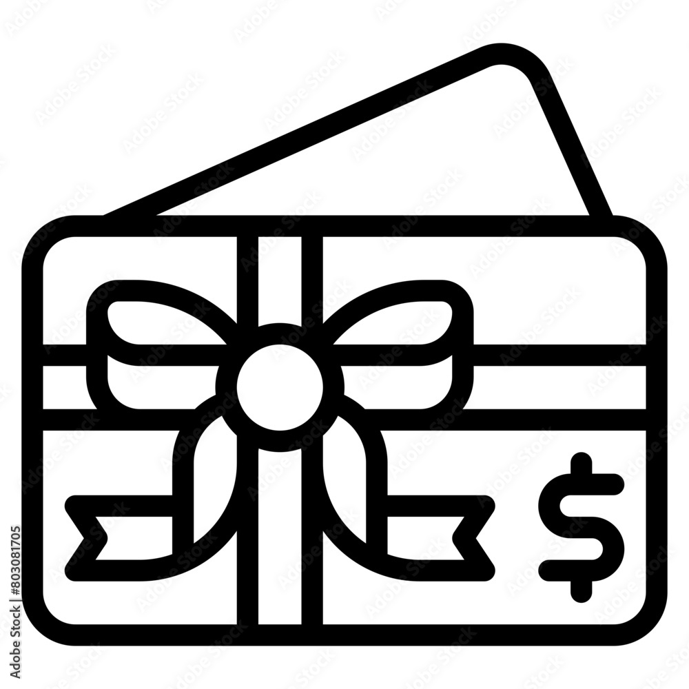 Poster gift certificate or gift voucher outline icon