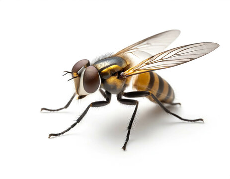 Fliege tier isoliert auf wei&szlig;en Hintergrund, Freisteller 