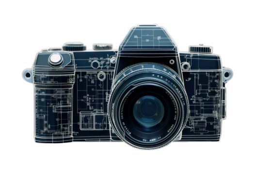 PNG  Camera diagram camera blue.