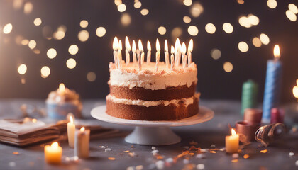 birthday cake with candles
