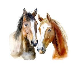 horse portrait watercolor digital painting good quality